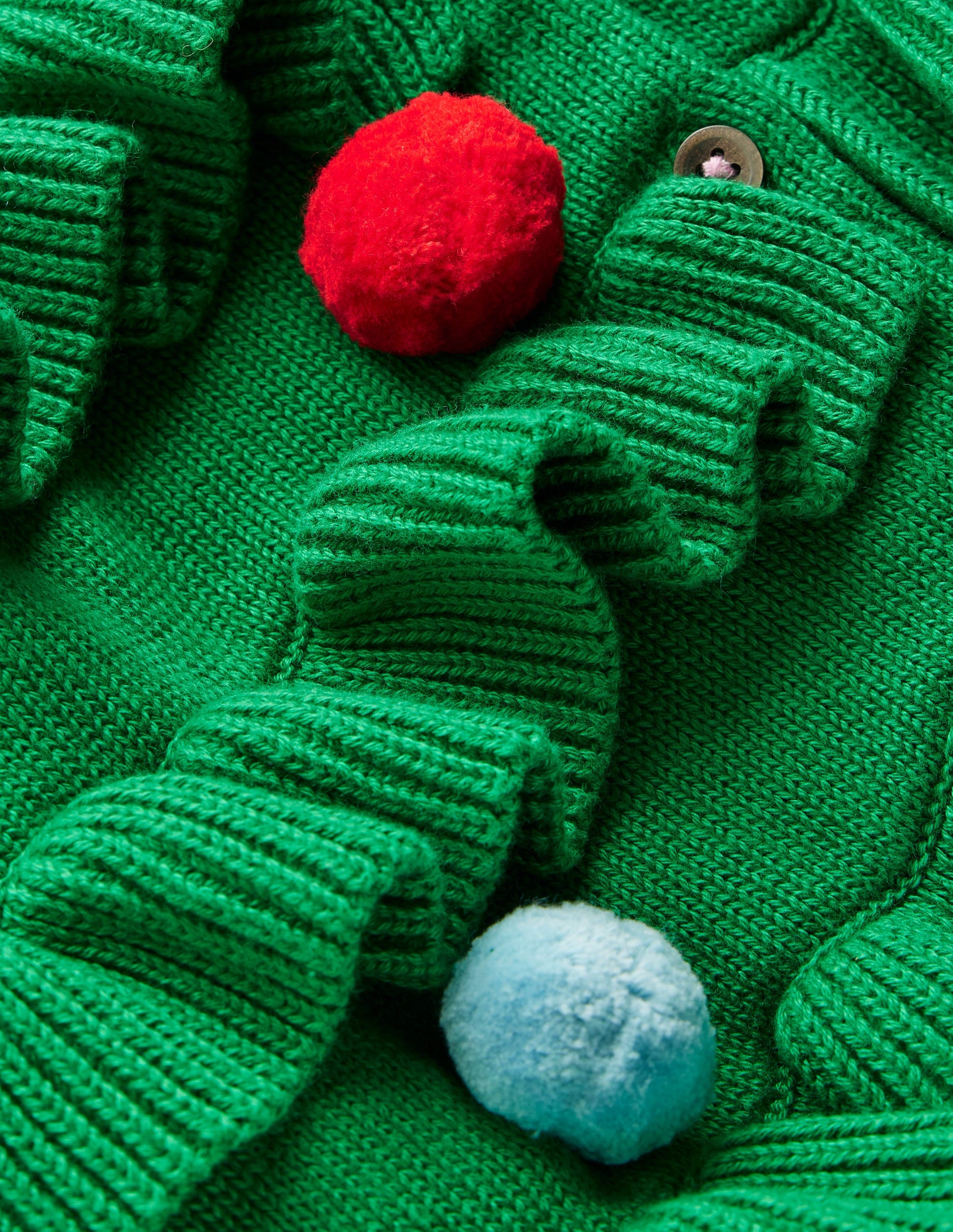 Festliche Strickjacke mit Logo-Sattes Smaragdgrün Weihnachtsbaum-4