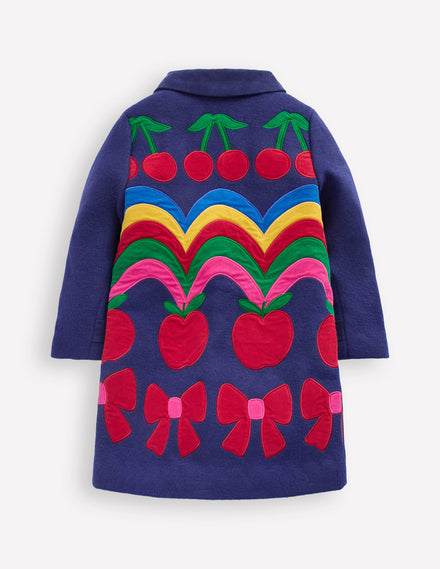 Manteau chic sensationnel-Arc-en-ciel cerise bleu tribord