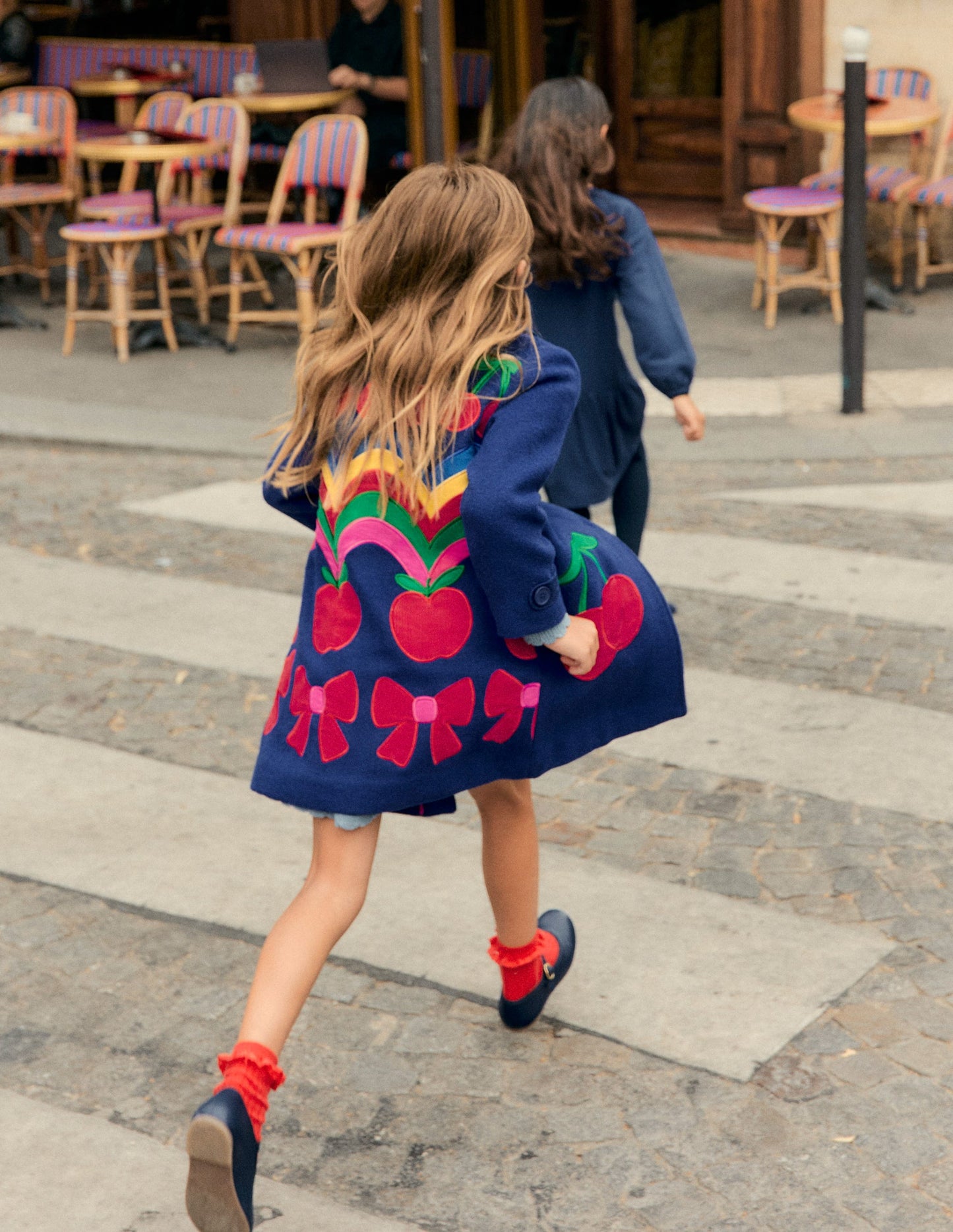 Wow Schicker Mantel-Steuerbordblau Kirsche Regenbogen