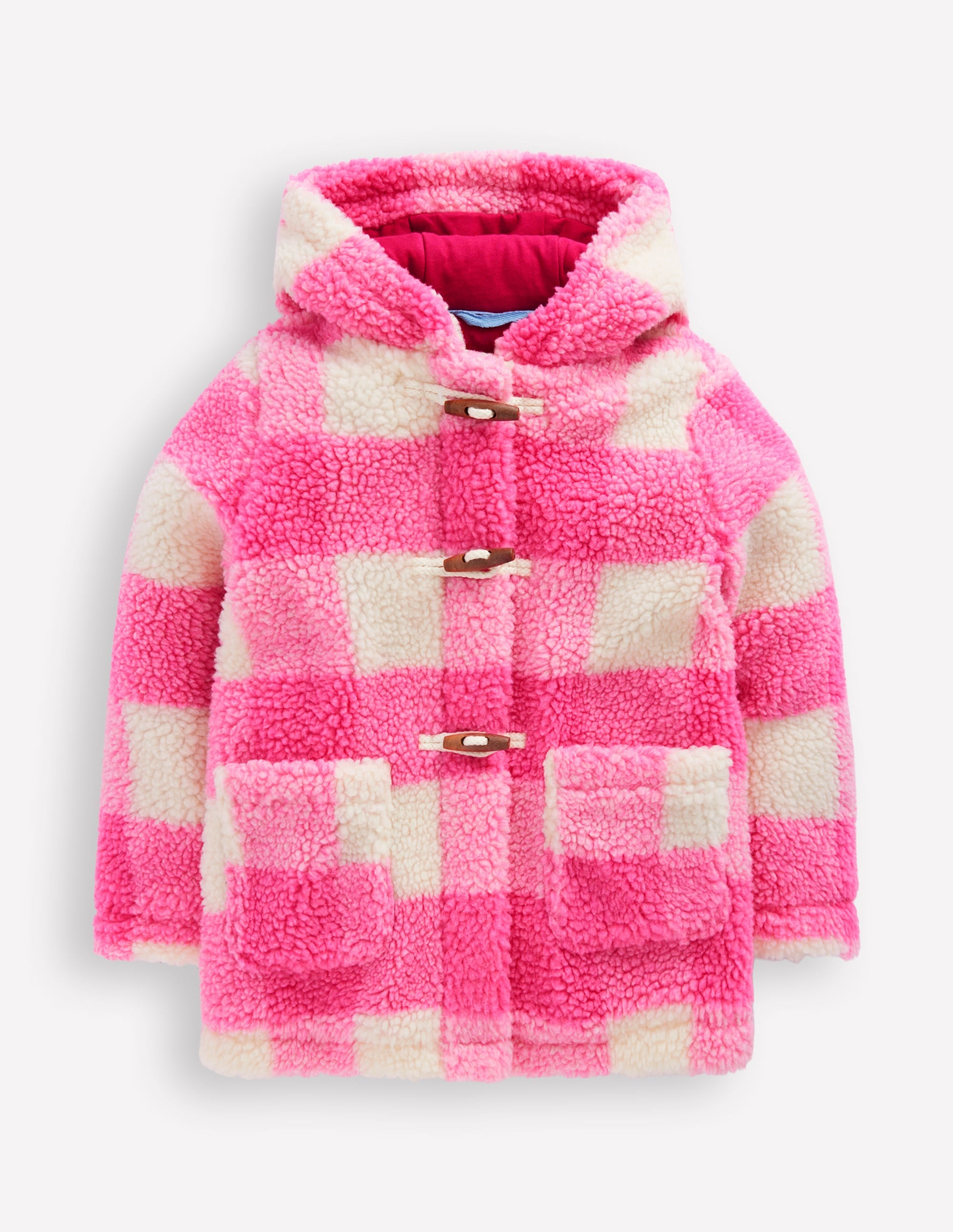 Teddyfell-Dufflecoat-Azaleenrosa Vichykaro - Image 1