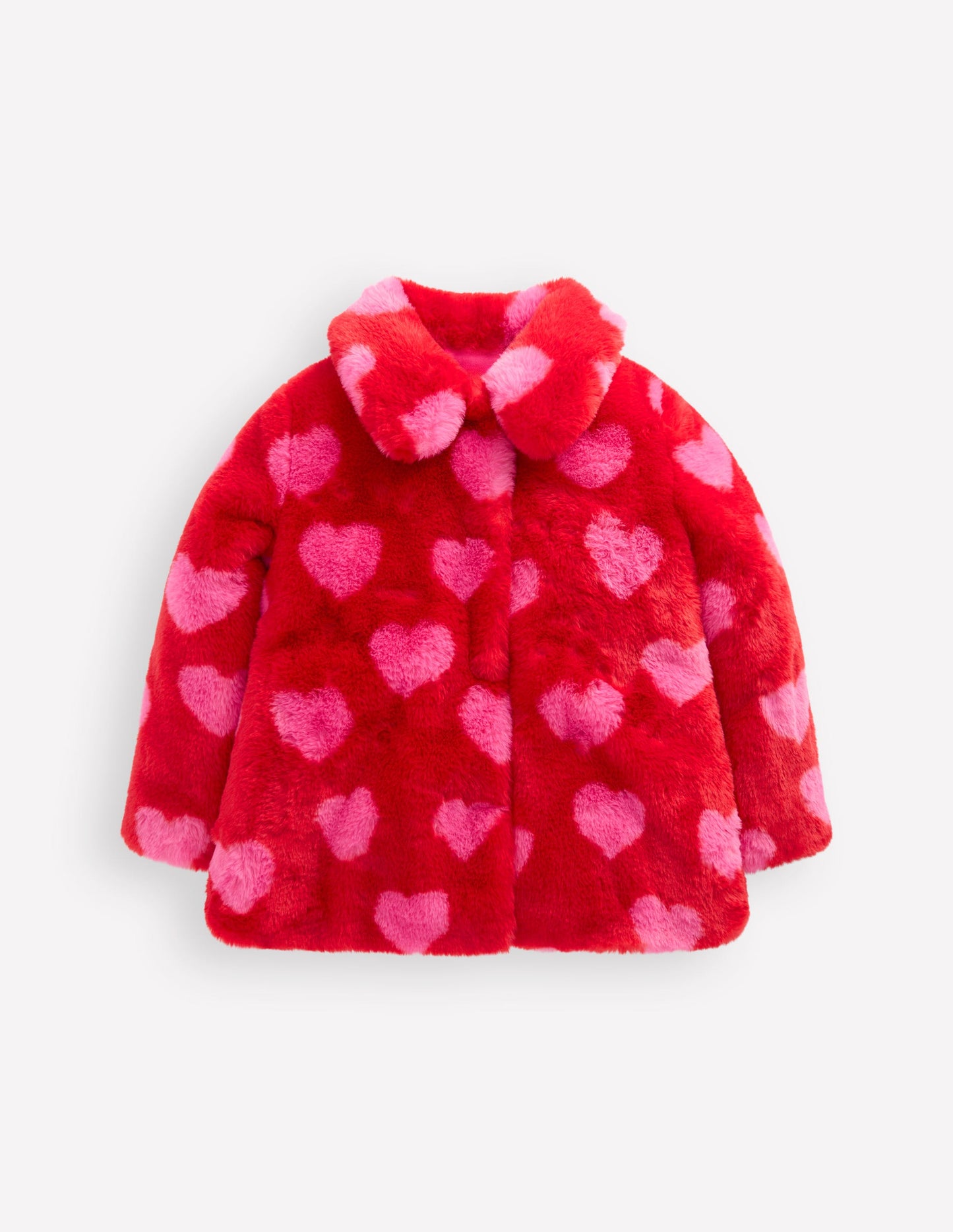 Manteau en fausse fourrure à col-Cœurs