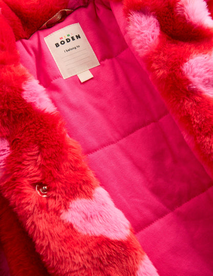 Manteau en fausse fourrure à col-Cœurs-6