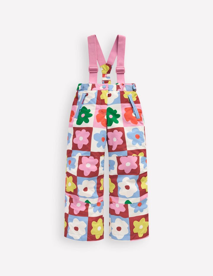 Wasserdichte Allwetterhose-Bunt Blumen Kariert