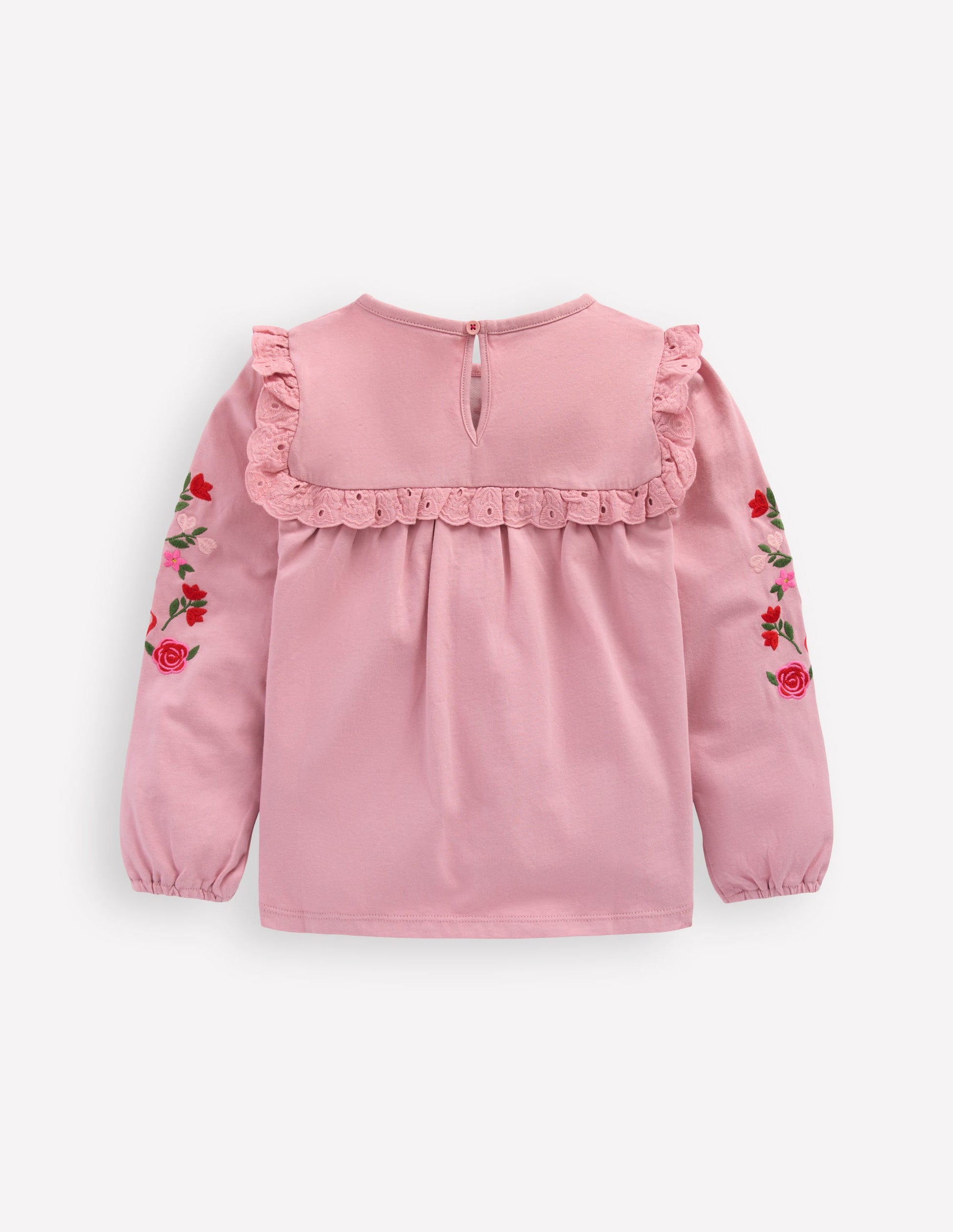 Hübsches Oberteil mit Stickerei-Vintage-Rosa Stickerei-2