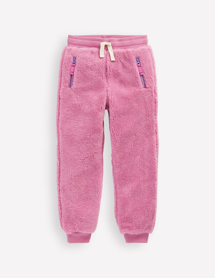 Kuschelige Fleece-Jogginghose-Rosa Schleier