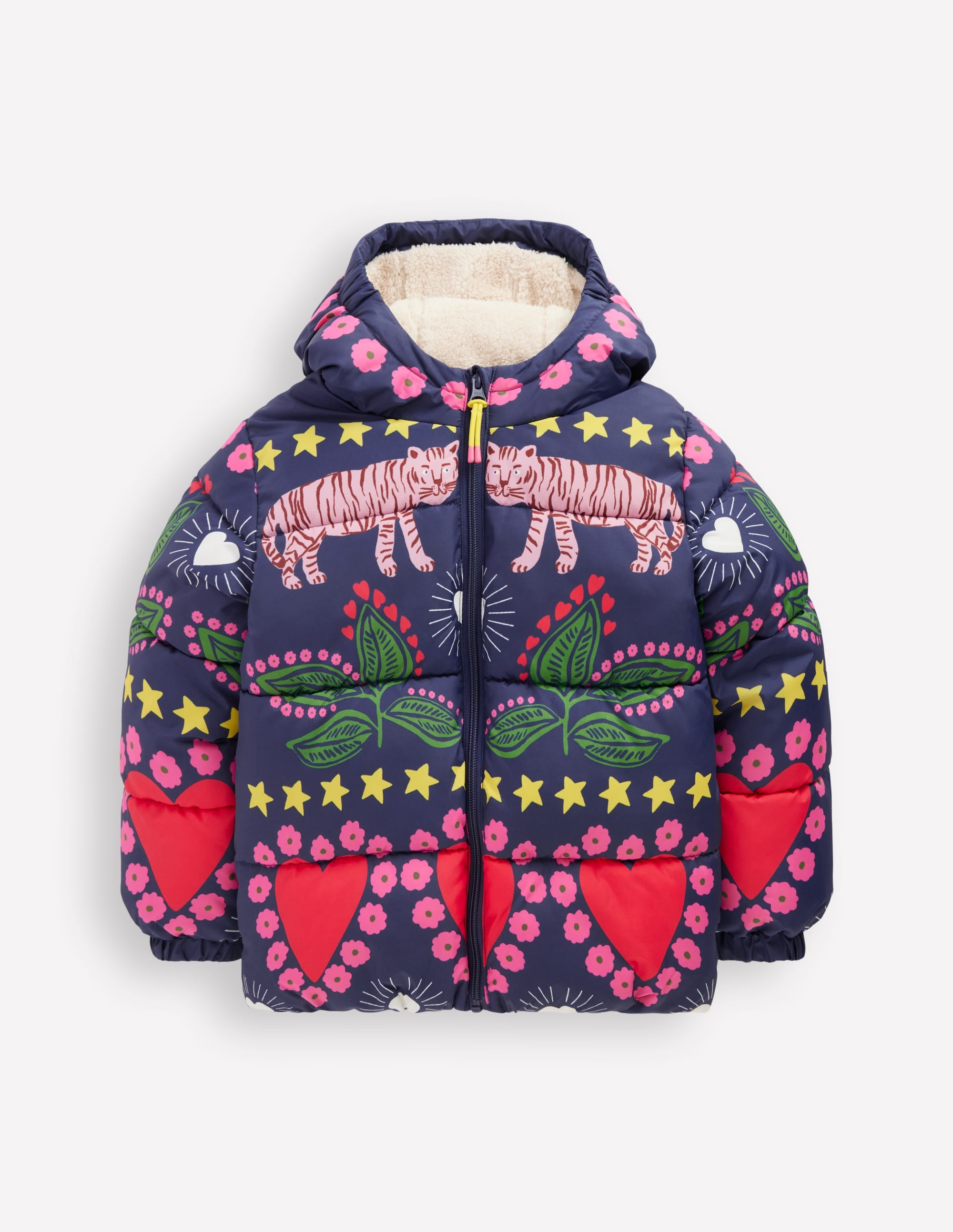 Fun Padded Coat-College Navy Tiger Stripe - Image 4