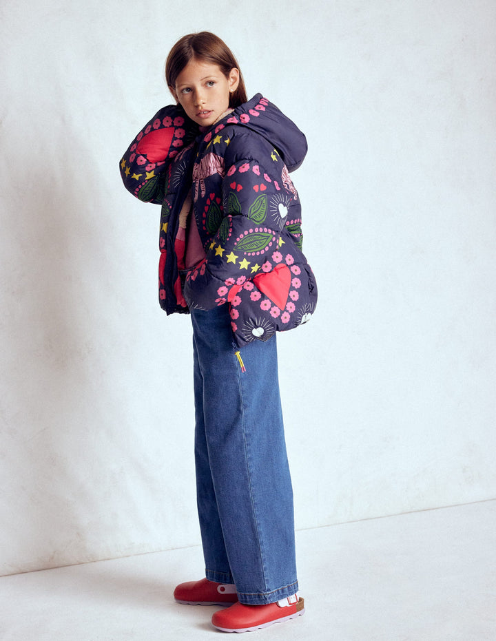 Origineller wattierter Mantel-Schuluniform-Marineblau Tiger Streifen