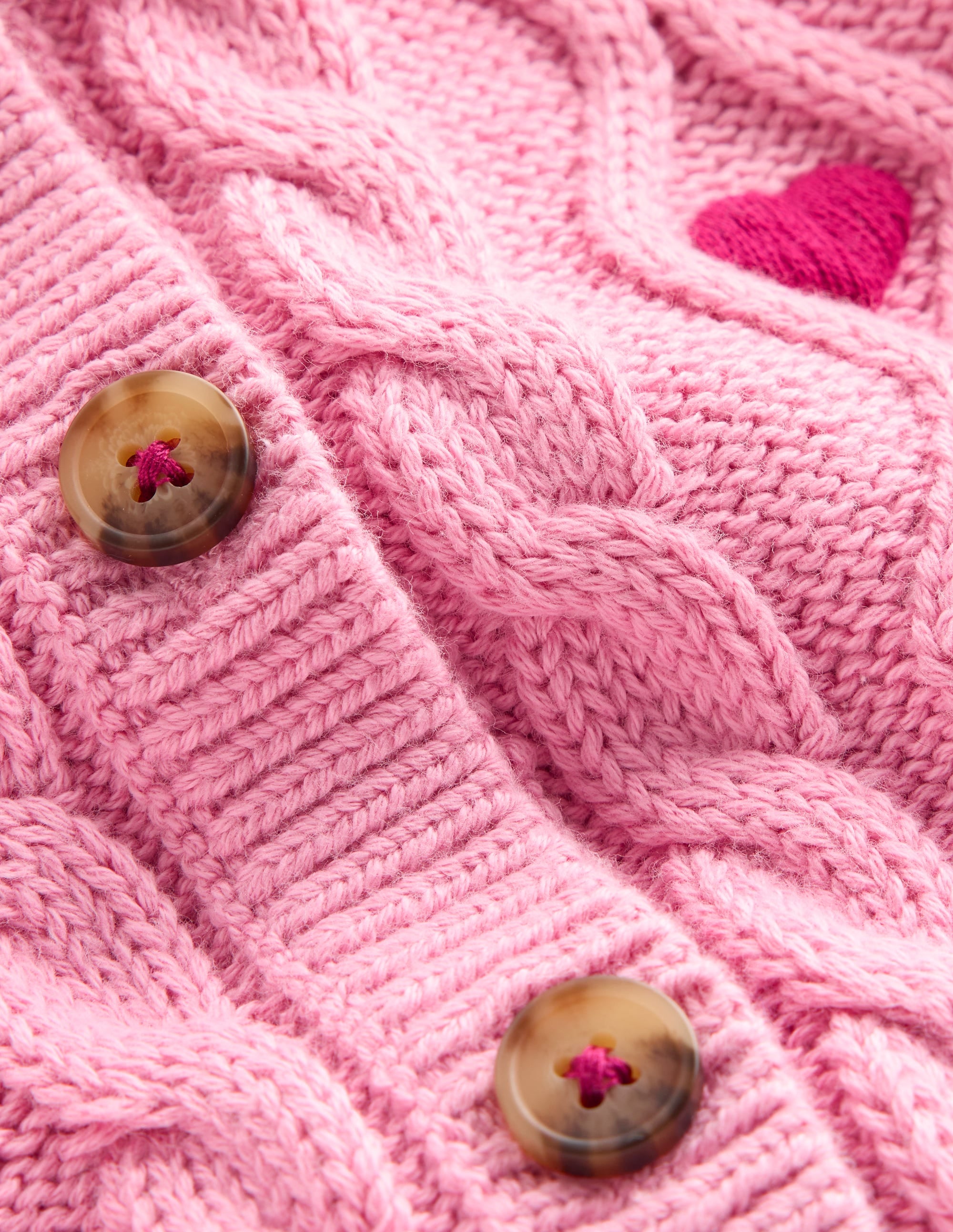 Strickjacke mit Zopfmuster-Kirschblütenrosa - Image 3
