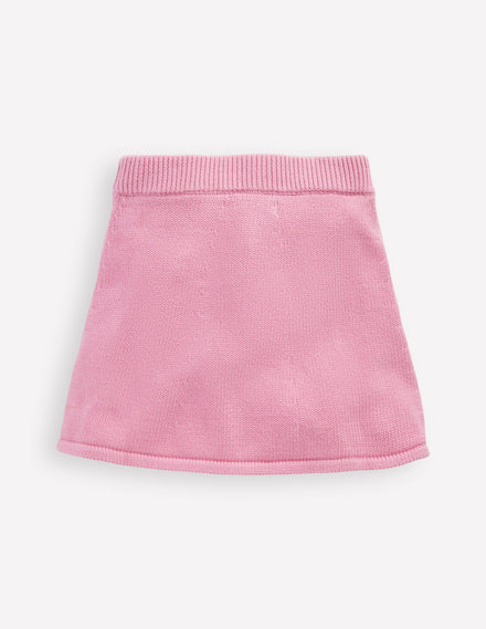 Strickrock mit Zopfmuster-Kirschblütenrosa