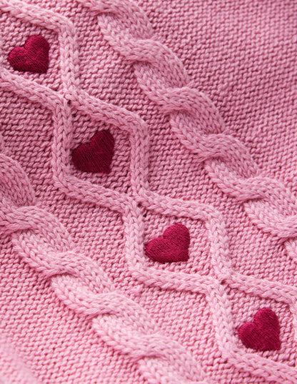 Strickrock mit Zopfmuster-Kirschblütenrosa-3