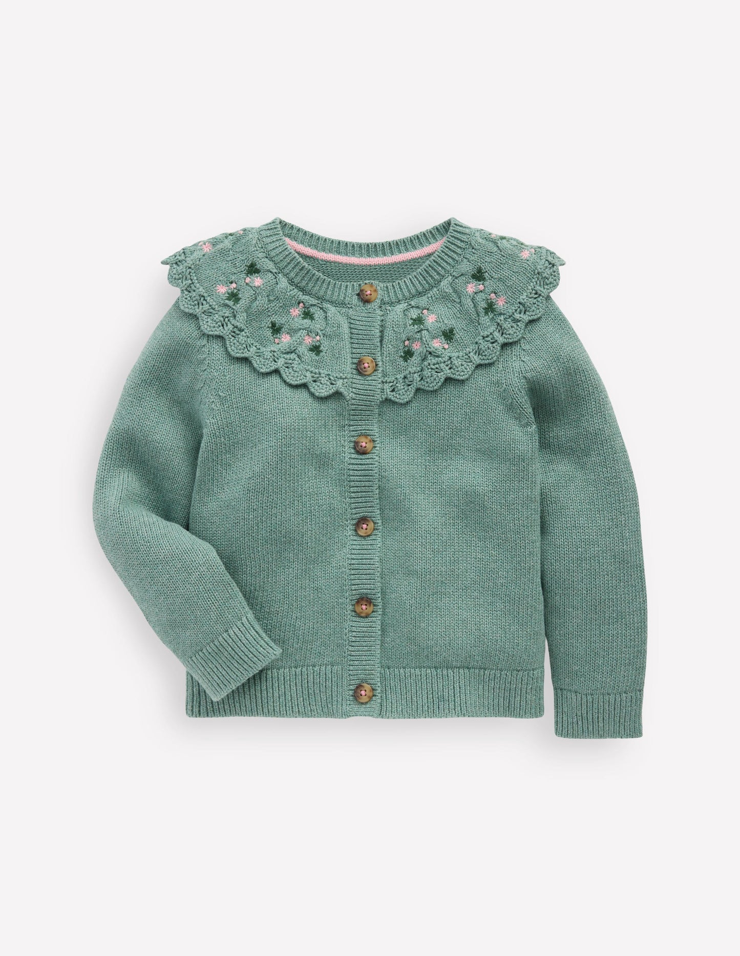 Gilet à empiècement brodé-Vert Csarite