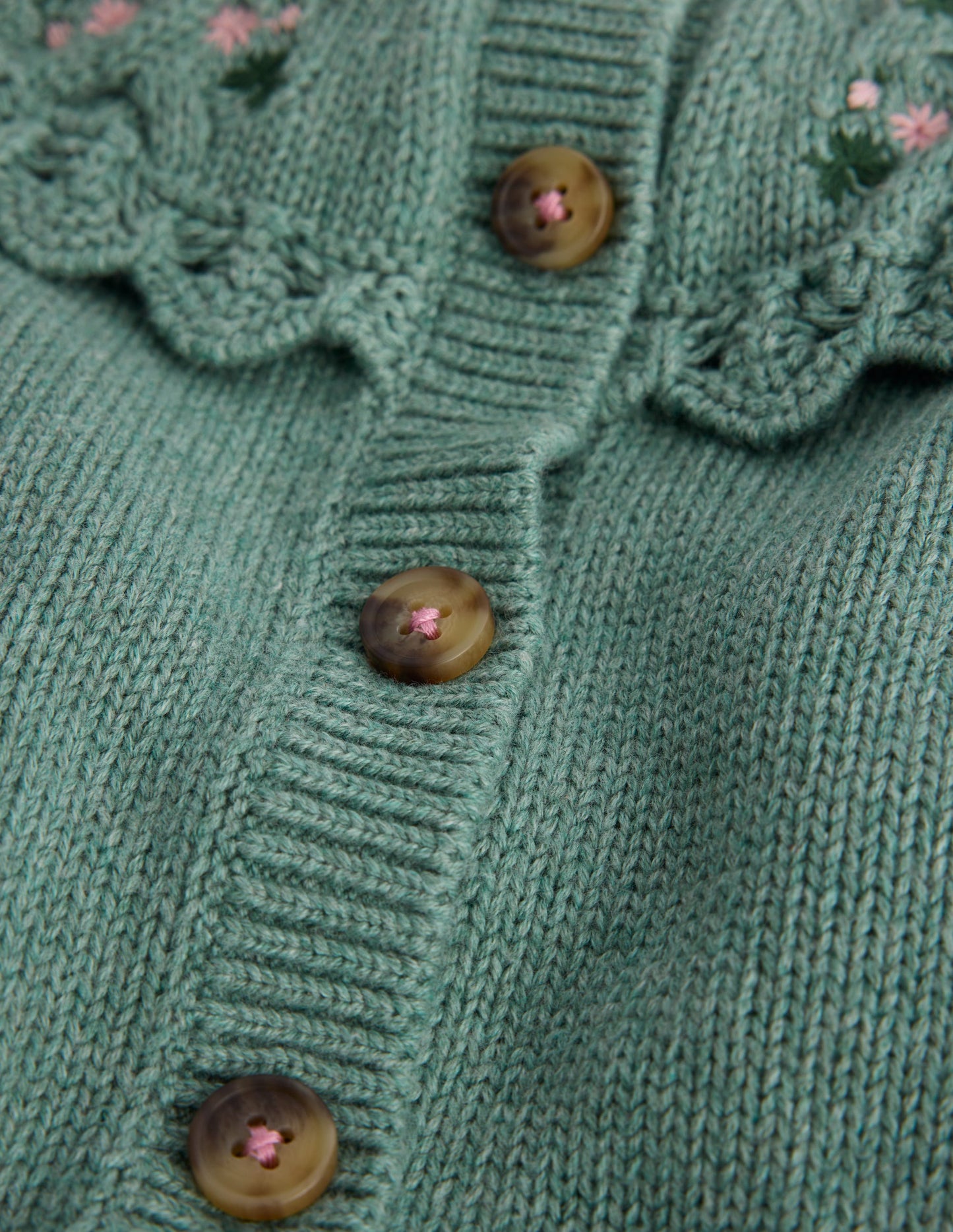 Gilet à empiècement brodé-Vert Csarite