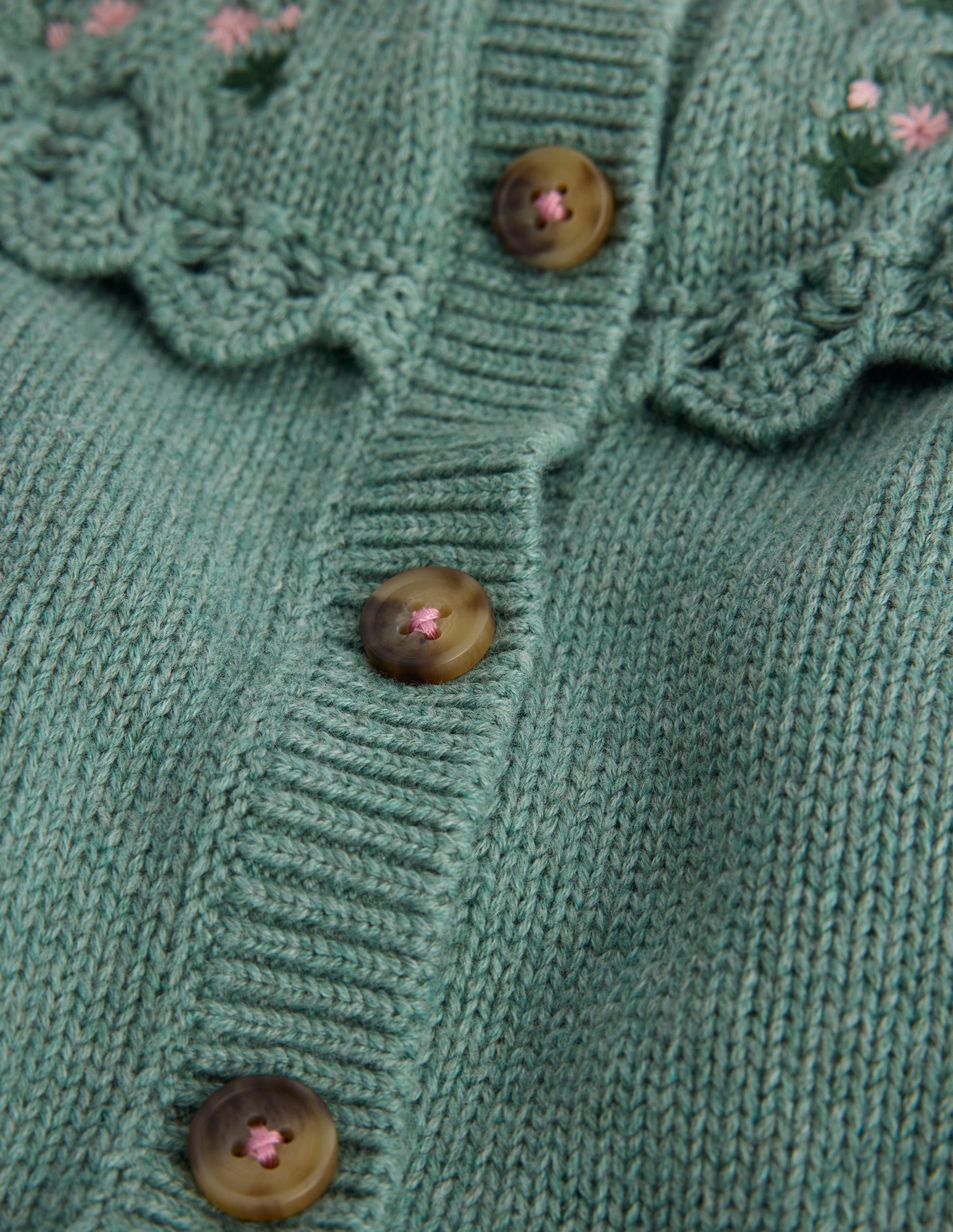 Gilet à empiècement brodé-Vert Csarite-3