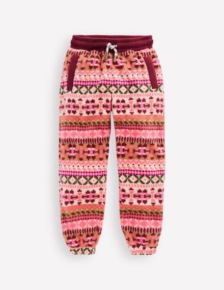 Fair-Isle-Jogginghose-Rosa Geometrisches Aztekenmuster