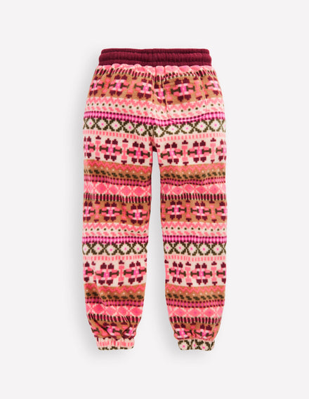 Fair-Isle-Jogginghose-Rosa Geometrisches Aztekenmuster