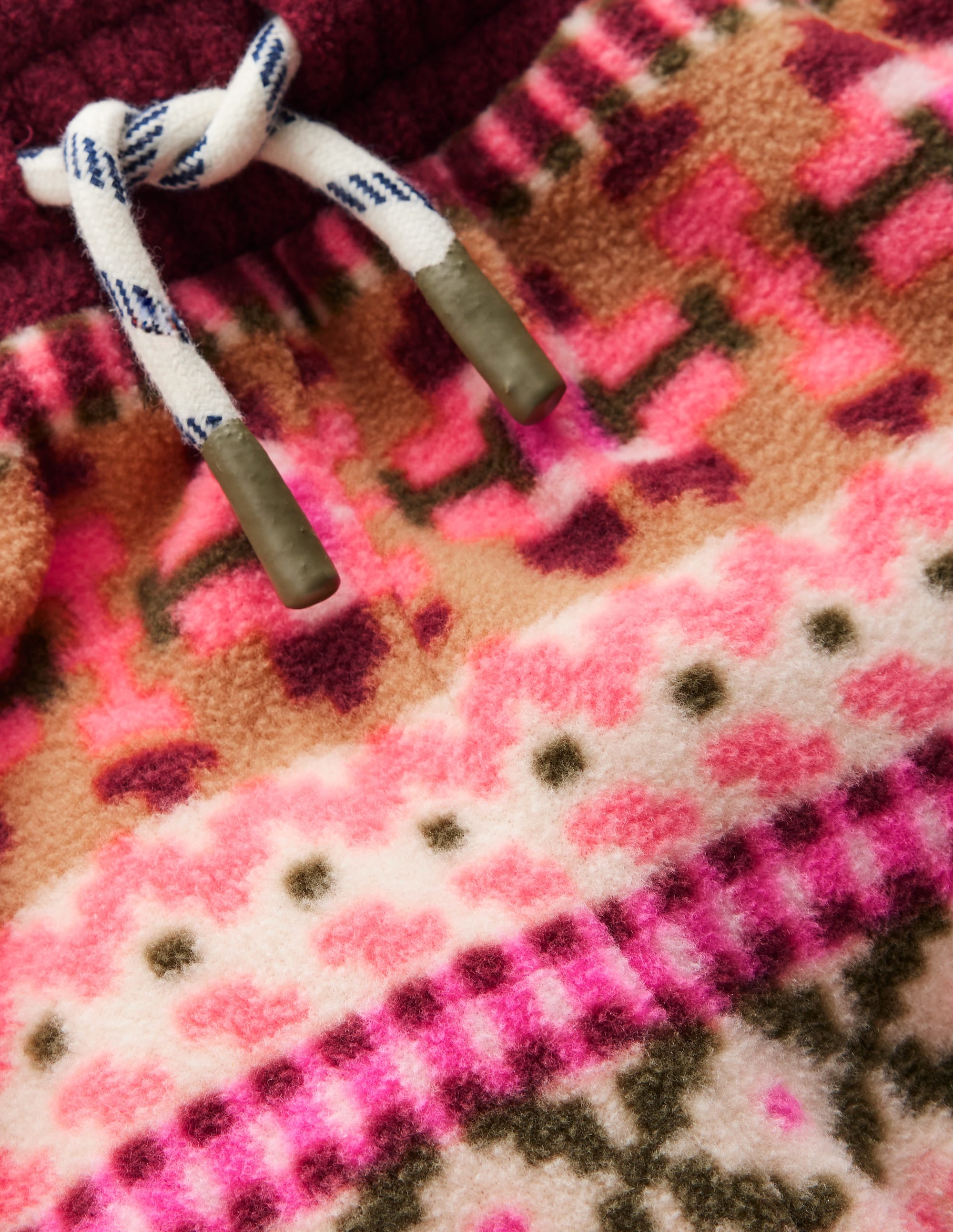 Bas de jogging cosy à motif géométrique-Motif aztèque géométrique rose - Image 3