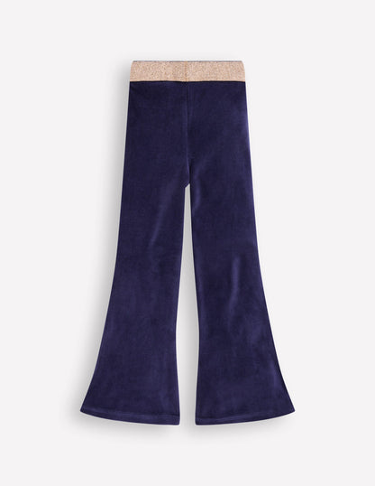 Ausgestellte Samtleggings-Schuluniform-Marineblau-2