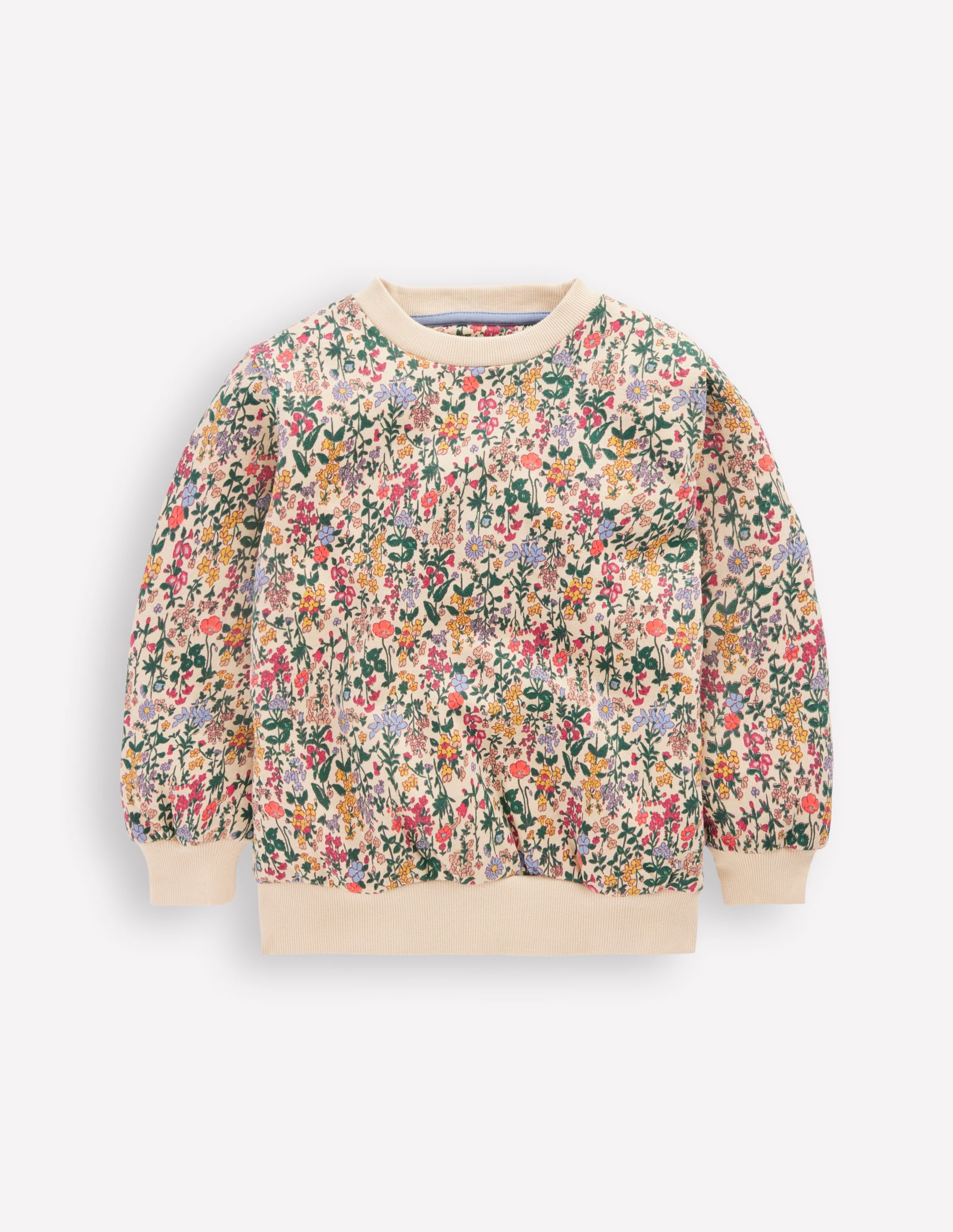 Lockeres, bedrucktes Sweatshirt-Filigranes Blumenmuster - Image 1