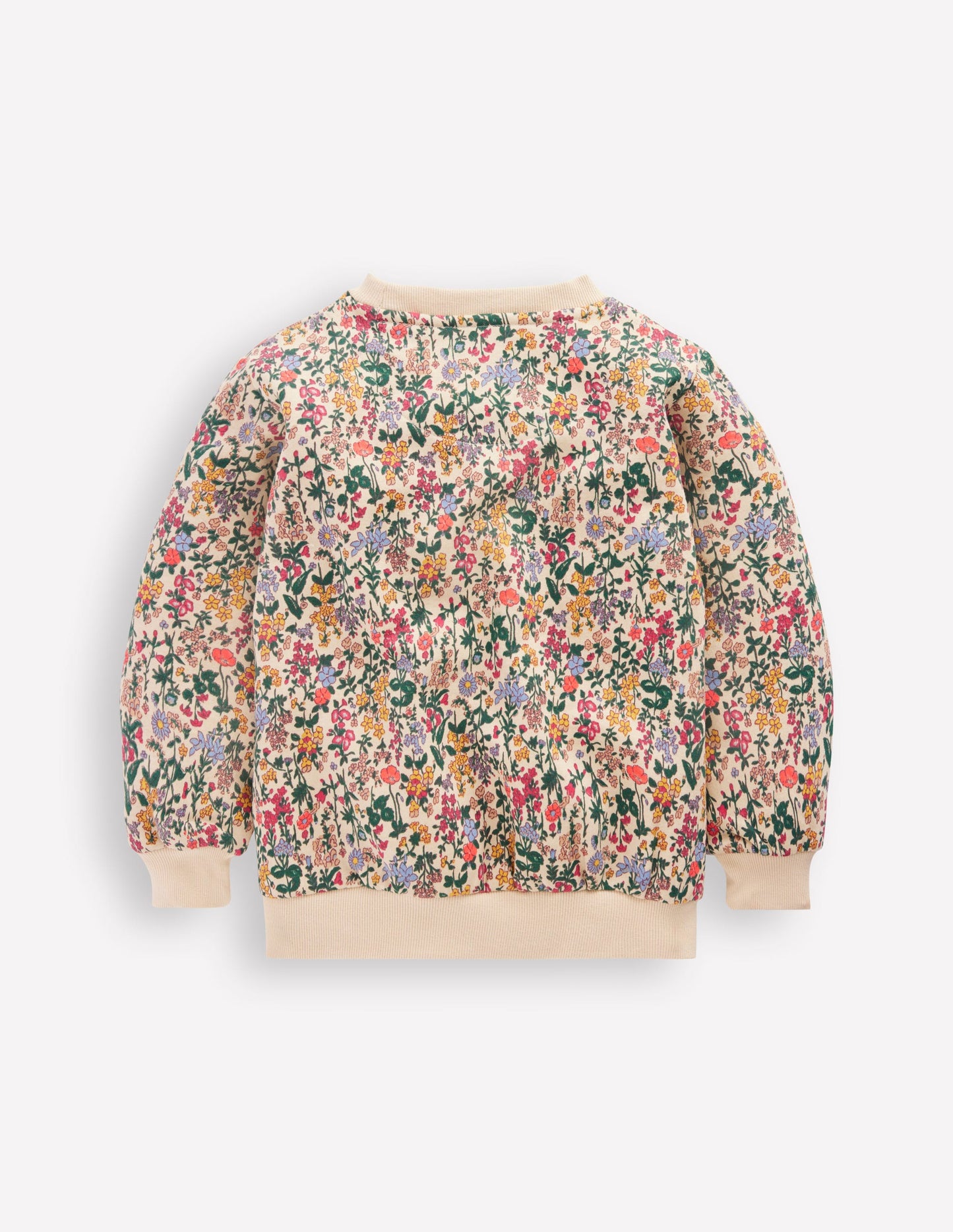 Lockeres, bedrucktes Sweatshirt-Filigranes Blumenmuster