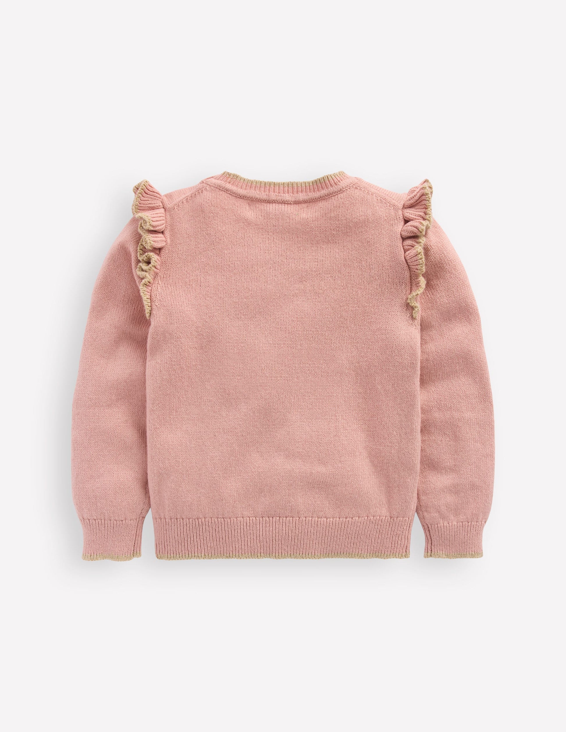 Origineller Rüschenpullover mit Logo-Vintage-Rosa Lebkuchenhaus-2