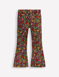 Bedruckte Hose mit leichtem Schlag-Kastanie Blumenwiese