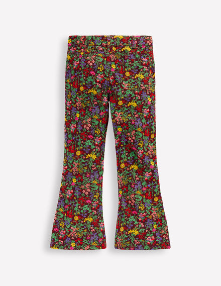 Pantalon évasé imprimé-Motif Flower Meadow châtaigne