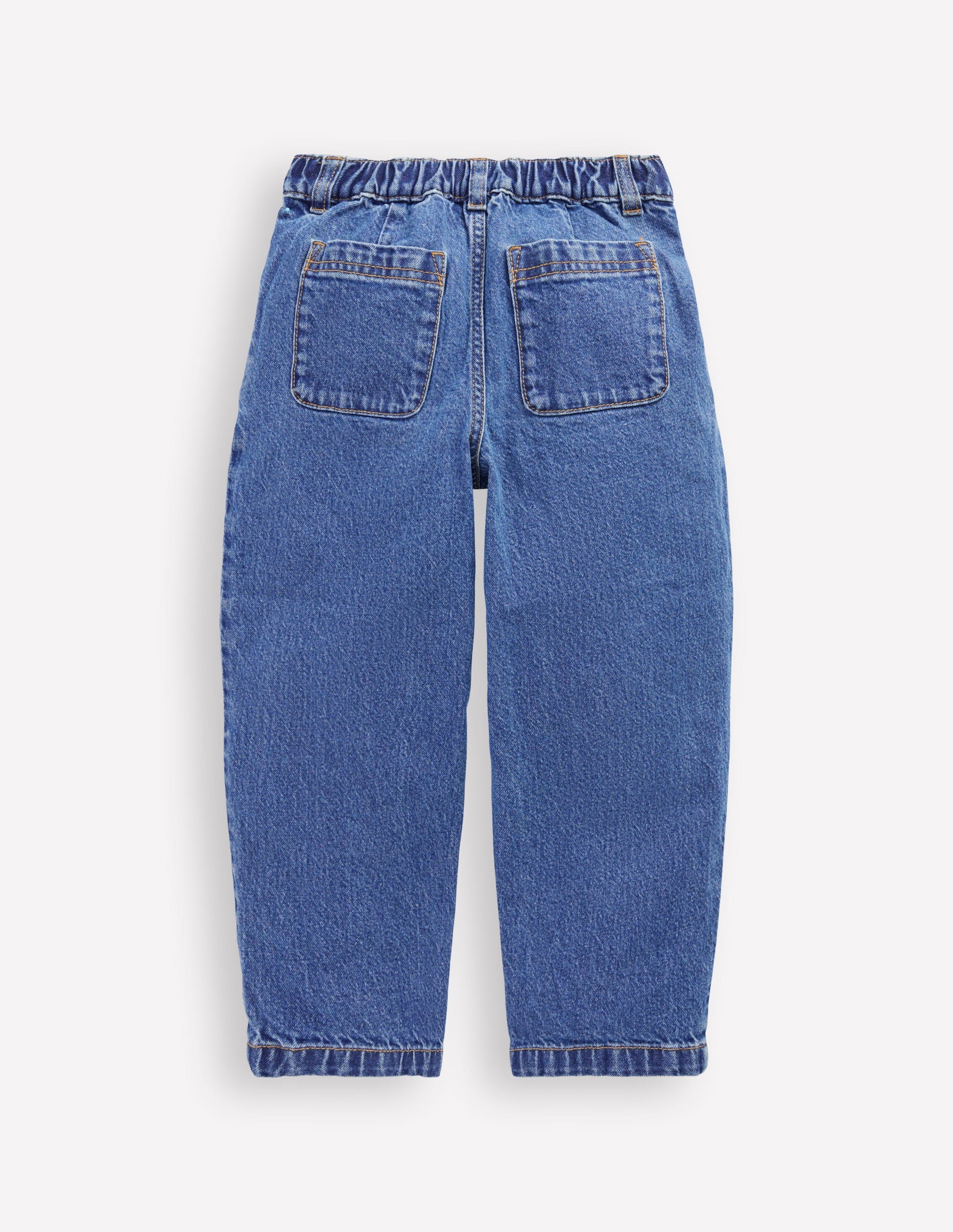 Jeans mit Faltendetail-Mittlere Mischung Denim-2