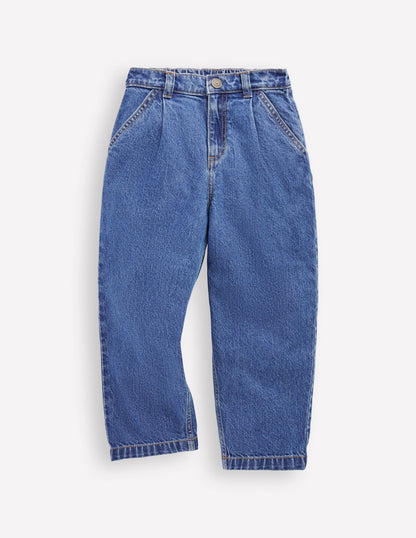 Jeans mit Faltendetail-Mittlere Mischung Denim-1