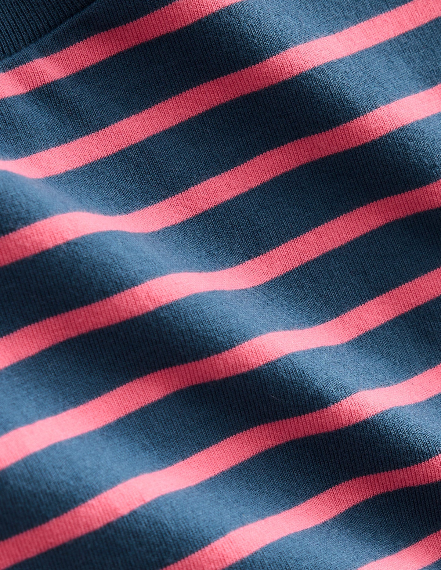 Langärmliges, lockeres Bretonshirt-Nordseeblau/Lachsrosa