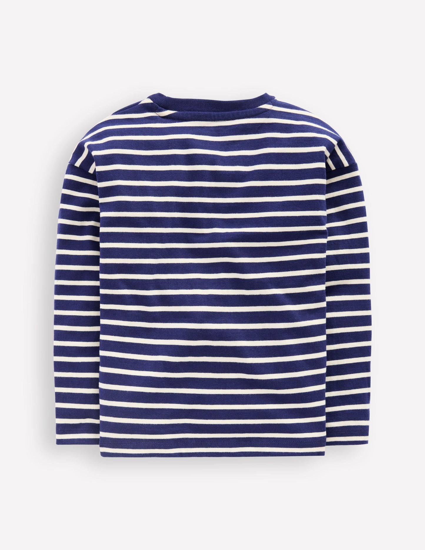 Langärmliges, lockeres Bretonshirt-Marineblau/Naturweiß