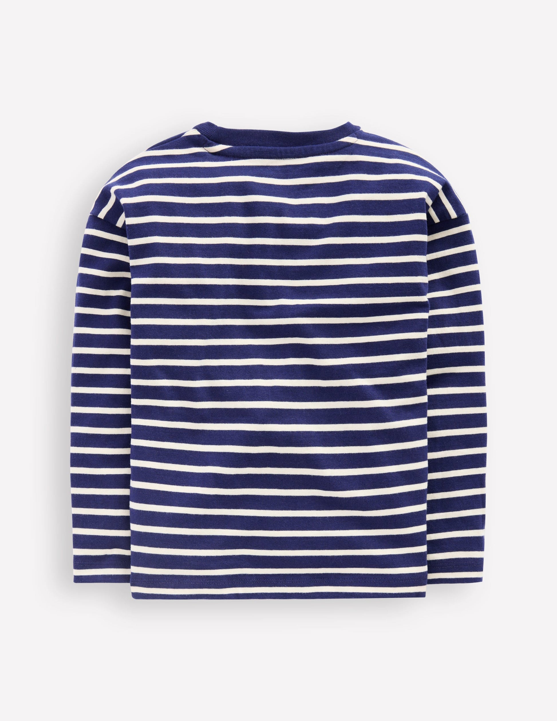 Langärmliges, lockeres Bretonshirt-Marineblau/Naturweiß-1