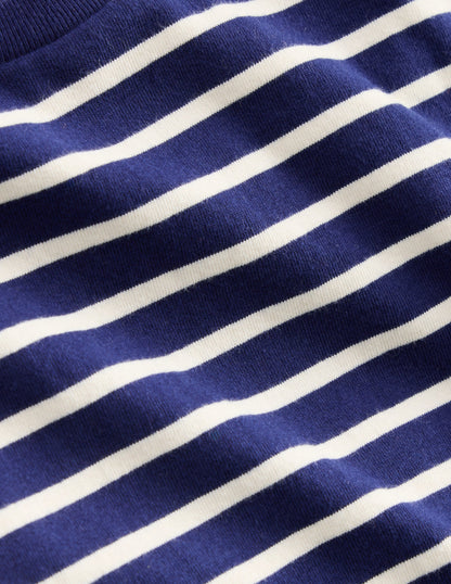 Langärmliges, lockeres Bretonshirt-Marineblau/Naturweiß-3