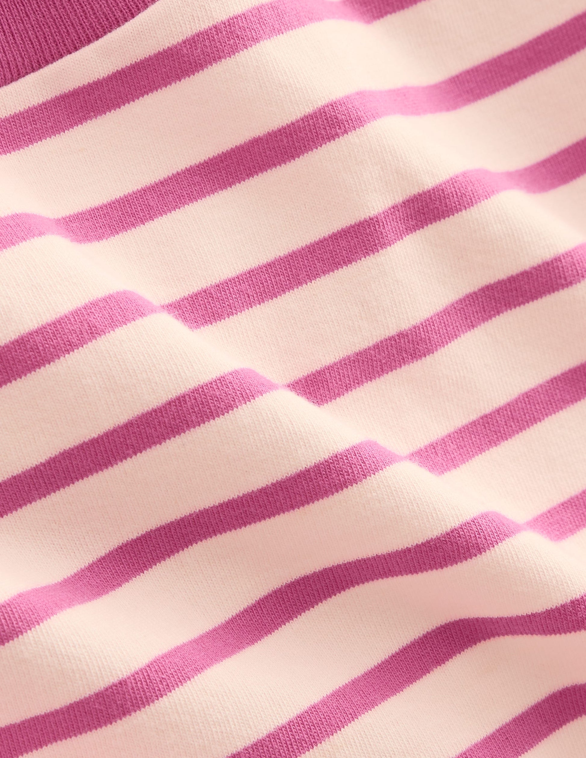 Langärmliges, lockeres Bretonshirt-Pink/Haferbeige Meliert-3