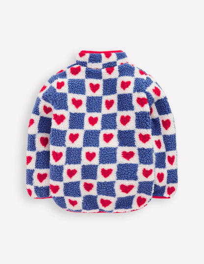 Veste zippée Eden en borg-Motif Heart Stamp bleu-6