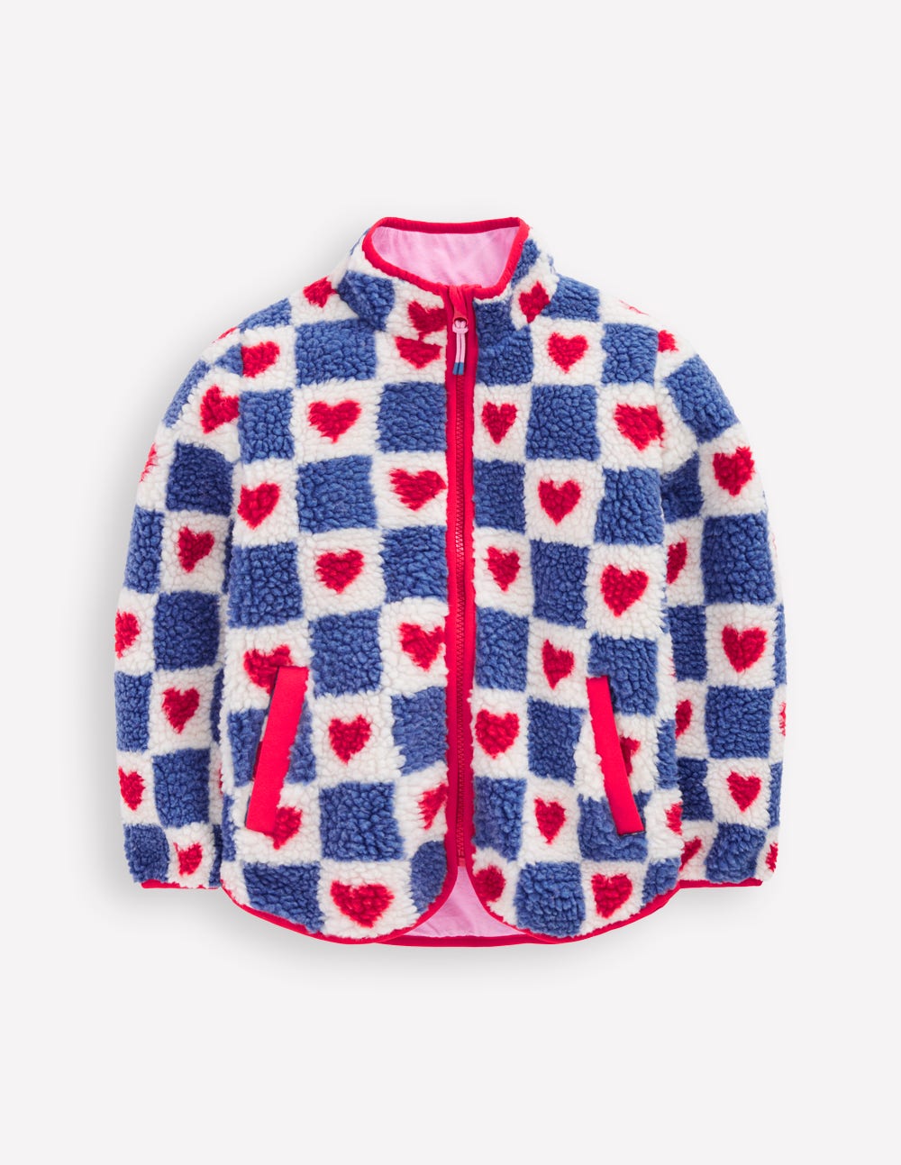 Veste zippée Eden en borg-Motif Heart Stamp bleu-5