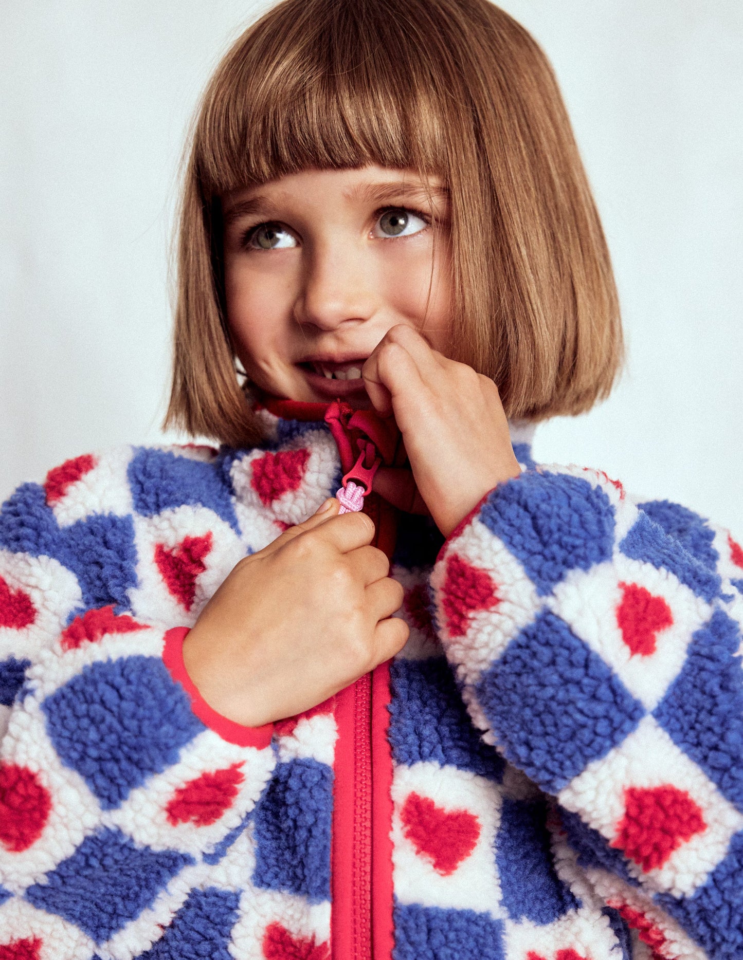 Veste zippée Eden en borg-Motif Heart Stamp bleu