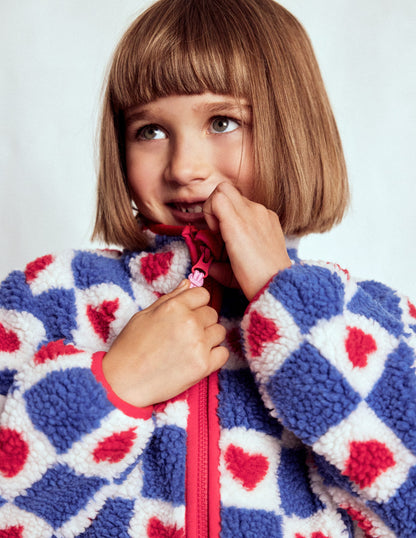 Veste zippée Eden en borg-Motif Heart Stamp bleu-3