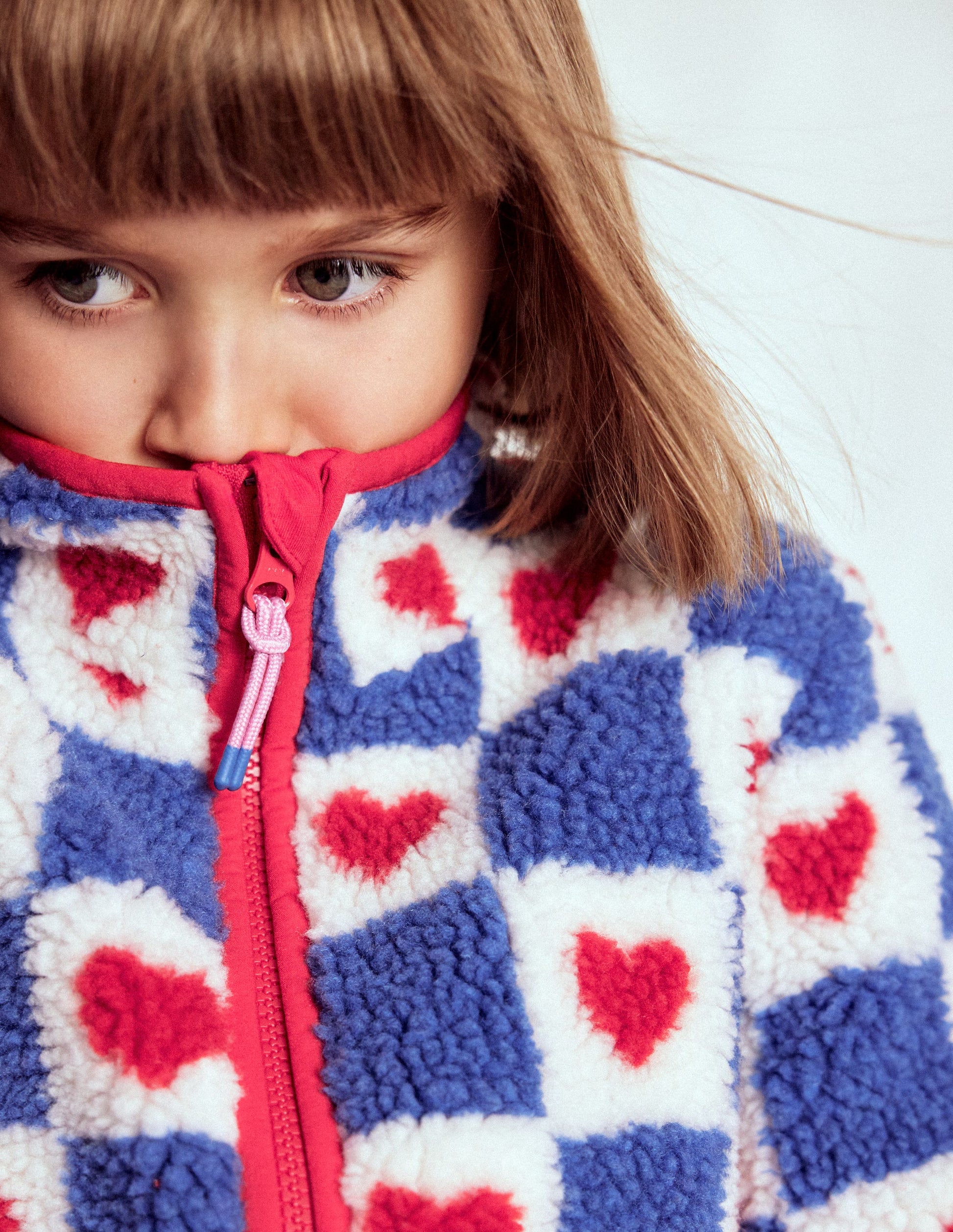 Veste zippée Eden en borg-Motif Heart Stamp bleu-4