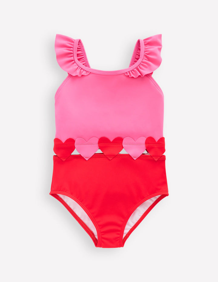 Maillot de bain Hallie à bretelles volantées-Rouge coquelicot
