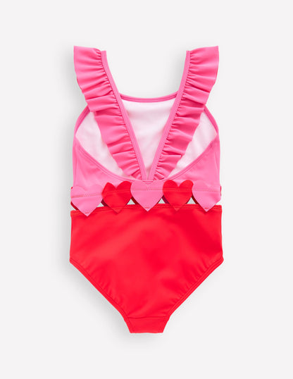 Maillot de bain Hallie à bretelles volantées-Rouge coquelicot-2