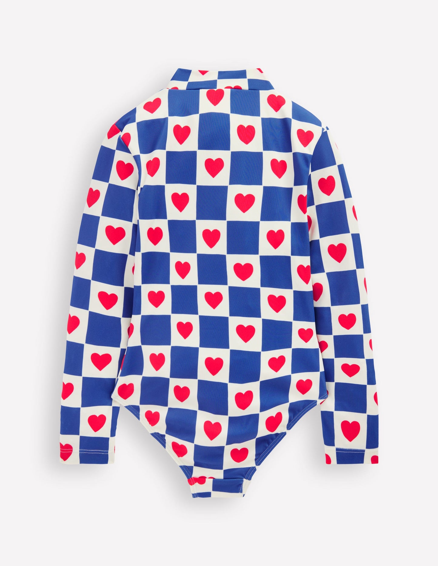 Maillot de bain à manches longues-Motif Heart Stamp geai bleu