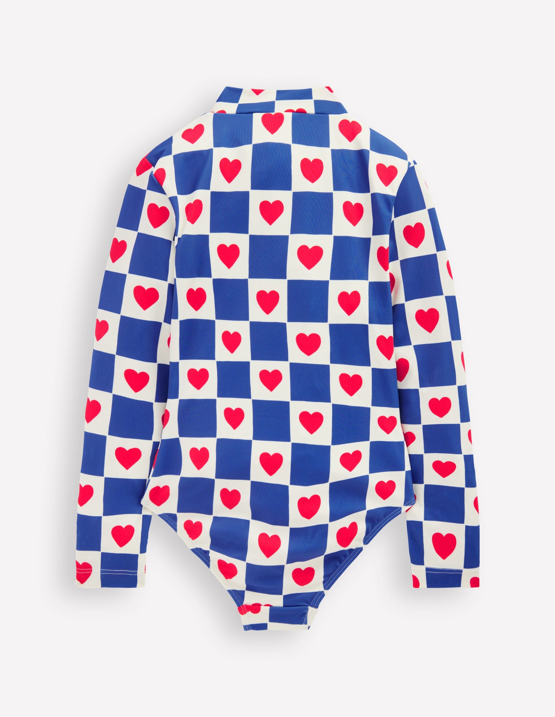 Maillot de bain à manches longues-Motif Heart Stamp geai bleu-2