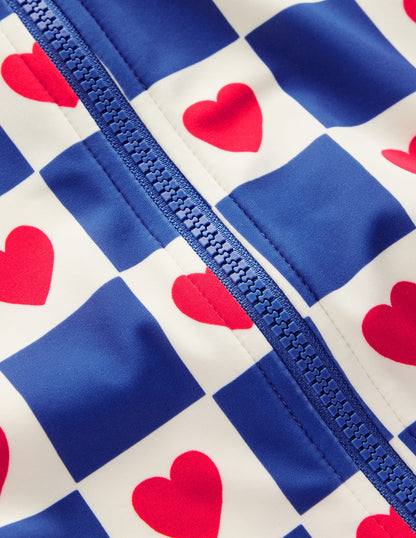 Maillot de bain à manches longues-Motif Heart Stamp geai bleu-3