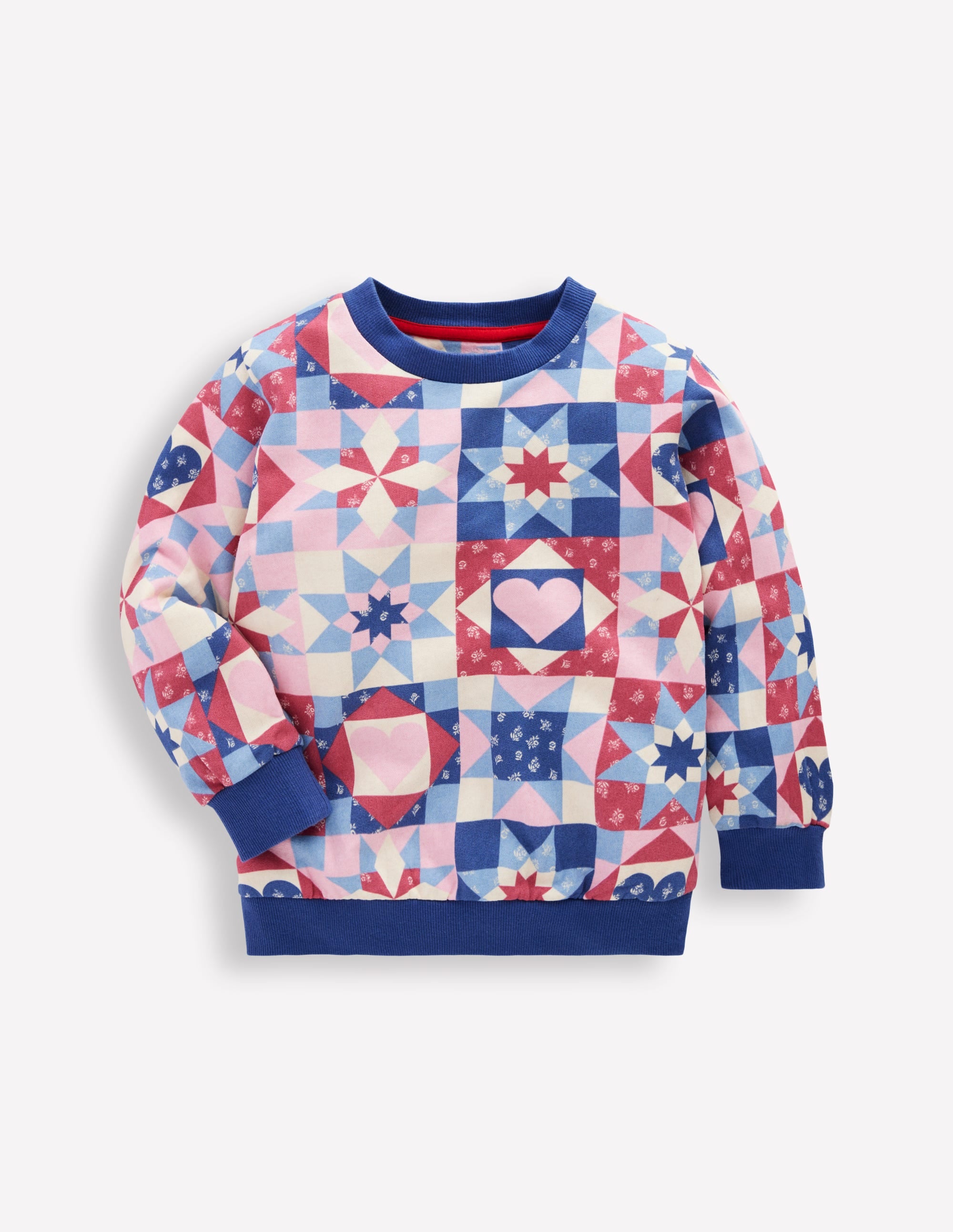 Bedrucktes Sweatshirt-Alaskablau Patchwork - Image 3