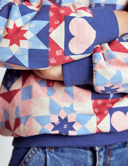 Sweat imprimé-Patchwork bleu d'Alaska-2