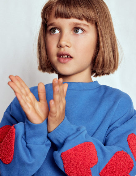 Bobbie Sweatshirt mit Applikation-Blauhäher Herzen