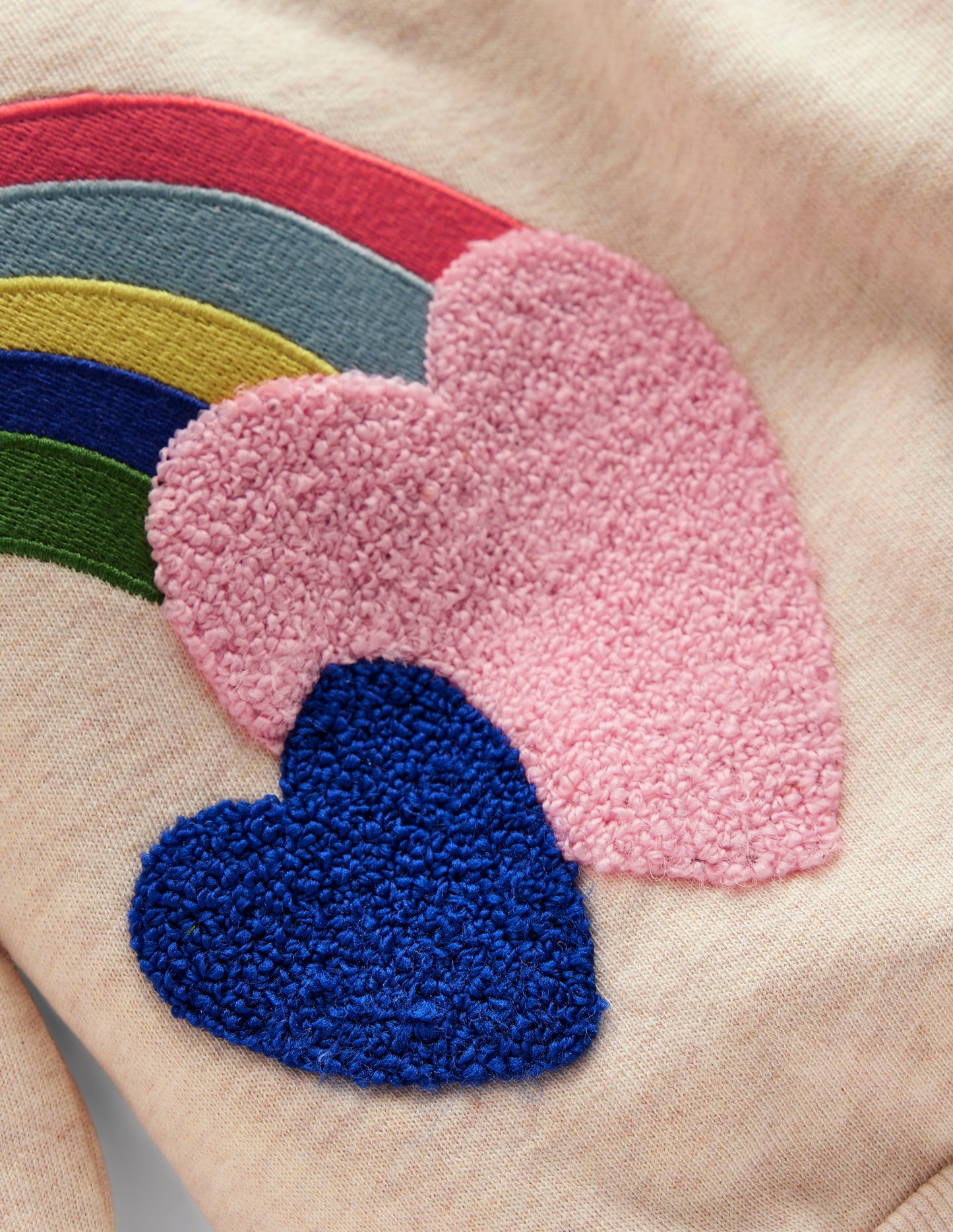 Bobbie Sweatshirt mit Applikation-Naturweiß Regenbogen