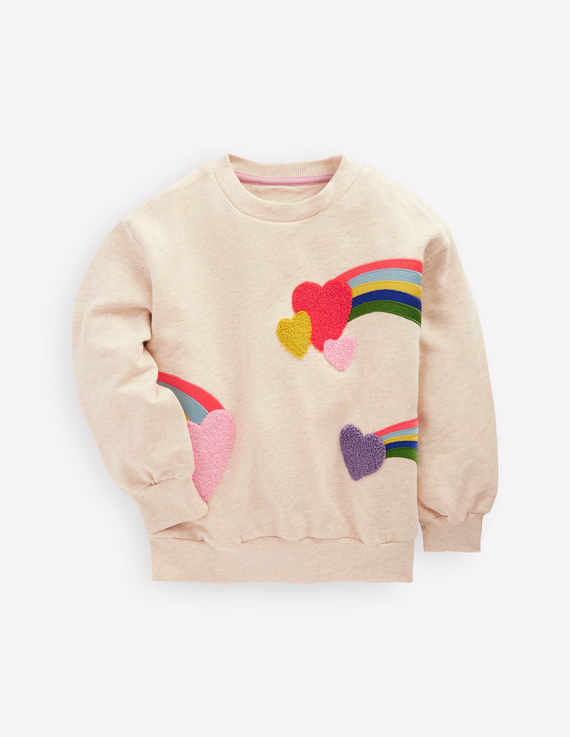 Bobbie Sweatshirt mit Applikation-Naturweiß Regenbogen - Image 1