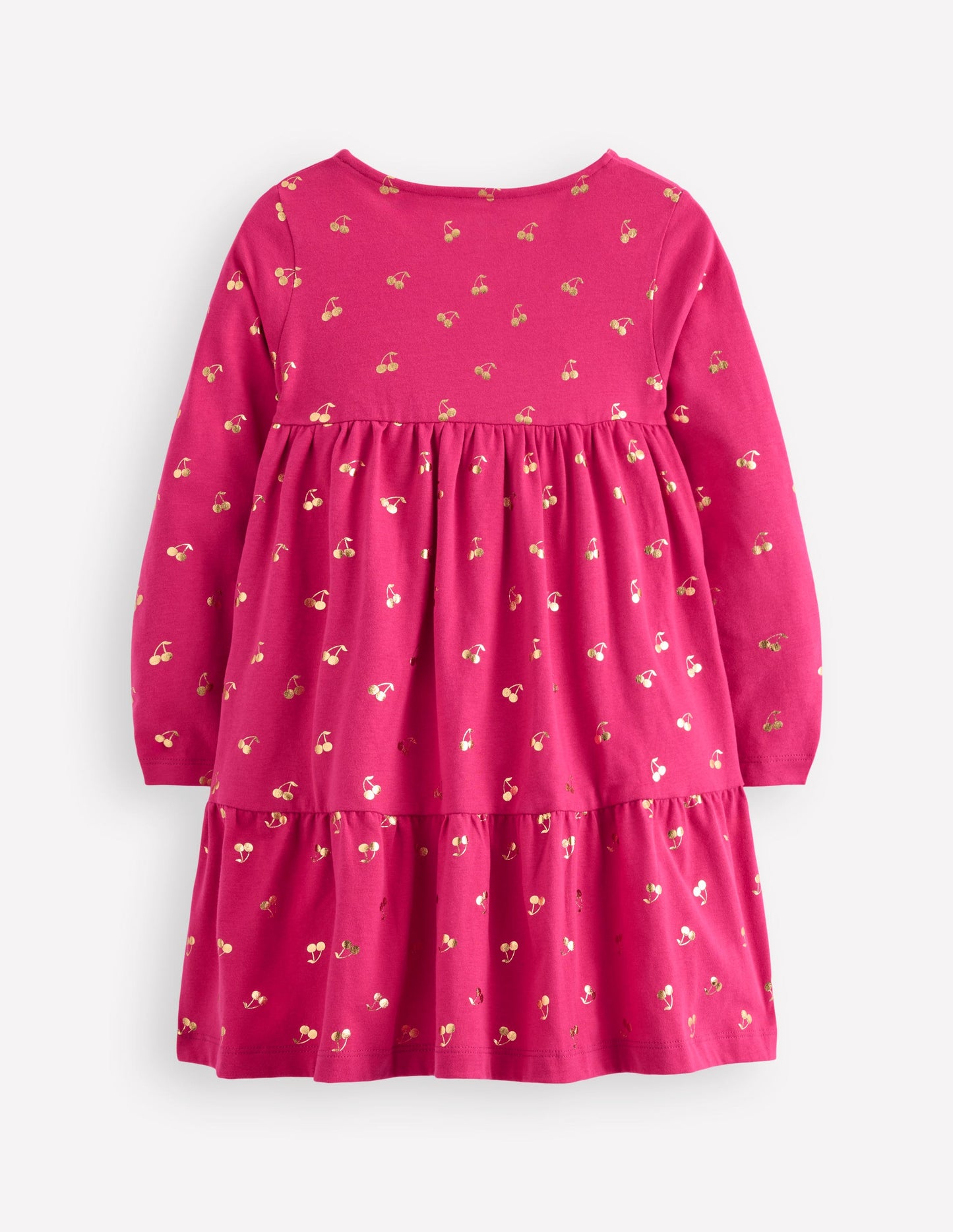 Ariel Long Sleeve Twirly Dress-Cherry Jam Foil Cherries