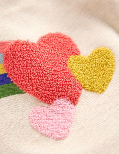 Bas de jogging Bobbie à appliqués-Arcs-en-ciel ivoire-4